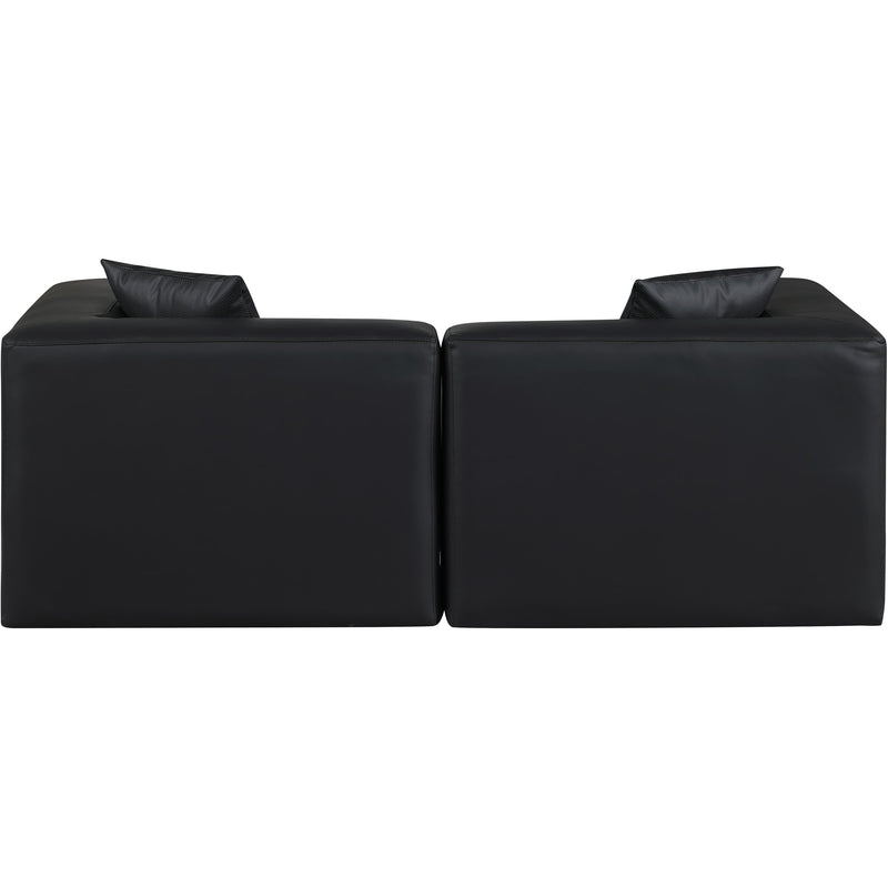 Meridian Cube Black Vegan Leather Modular Sofa IMAGE 3