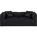 Meridian Cube Black Vegan Leather Modular Sofa IMAGE 4