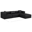 Meridian Cube Black Vegan Leather Modular Sectional IMAGE 10