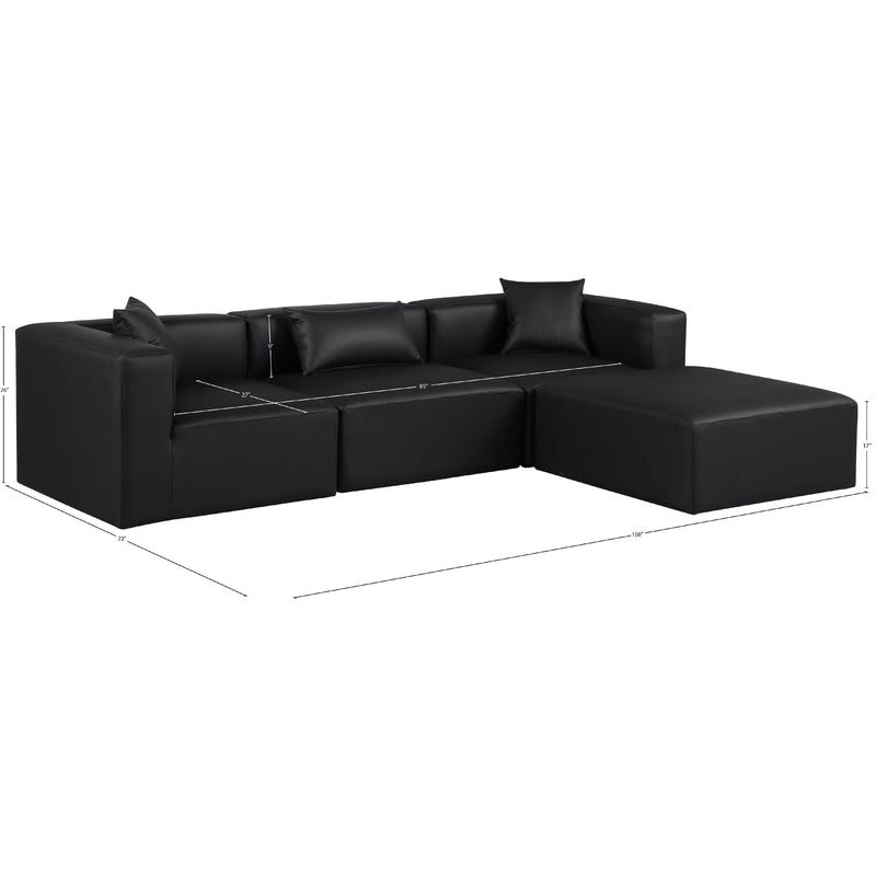 Meridian Cube Black Vegan Leather Modular Sectional IMAGE 10