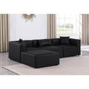 Meridian Cube Black Vegan Leather Modular Sectional IMAGE 2
