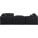 Meridian Cube Black Vegan Leather Modular Sectional IMAGE 3