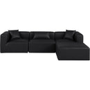 Meridian Cube Black Vegan Leather Modular Sectional IMAGE 4