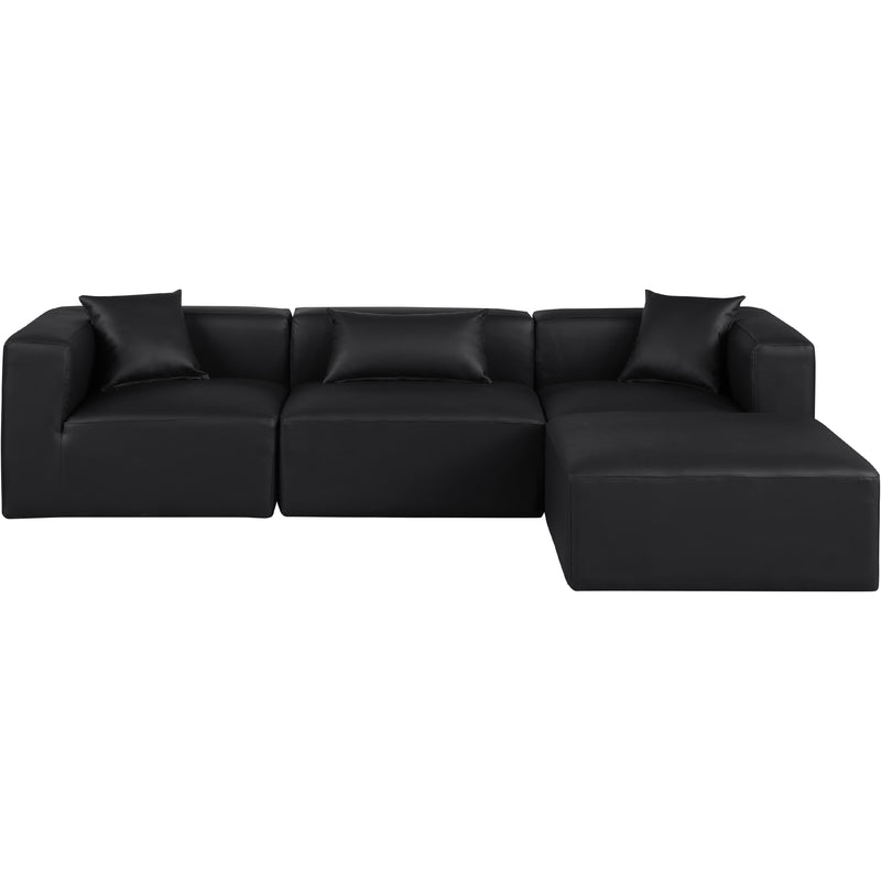 Meridian Cube Black Vegan Leather Modular Sectional IMAGE 4