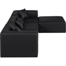 Meridian Cube Black Vegan Leather Modular Sectional IMAGE 5