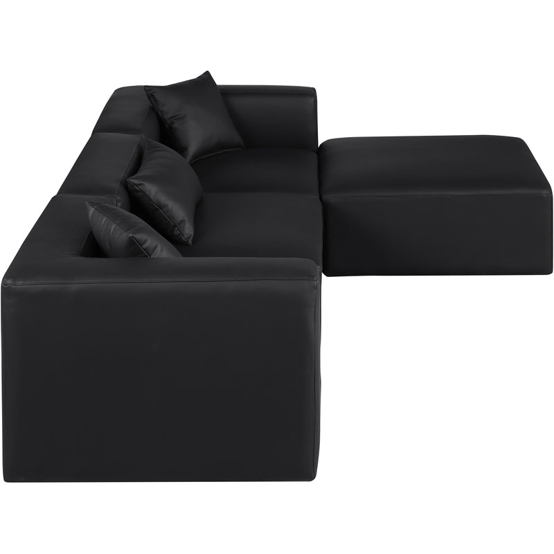 Meridian Cube Black Vegan Leather Modular Sectional IMAGE 5