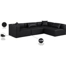 Meridian Cube Black Vegan Leather Modular Sectional IMAGE 10