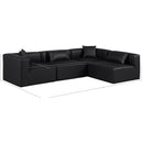 Meridian Cube Black Vegan Leather Modular Sectional IMAGE 11