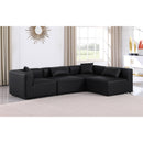 Meridian Cube Black Vegan Leather Modular Sectional IMAGE 2