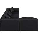 Meridian Cube Black Vegan Leather Modular Sectional IMAGE 5