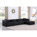 Meridian Cube Black Vegan Leather Modular Sectional IMAGE 2