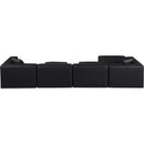 Meridian Cube Black Vegan Leather Modular Sectional IMAGE 3