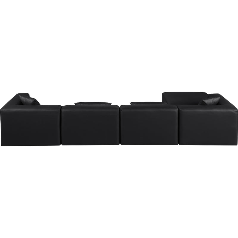 Meridian Cube Black Vegan Leather Modular Sectional IMAGE 3
