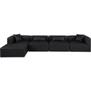 Meridian Cube Black Vegan Leather Modular Sectional IMAGE 4