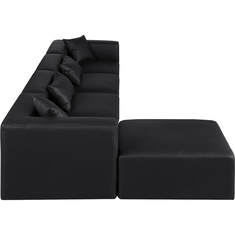 Meridian Cube Black Vegan Leather Modular Sectional IMAGE 5