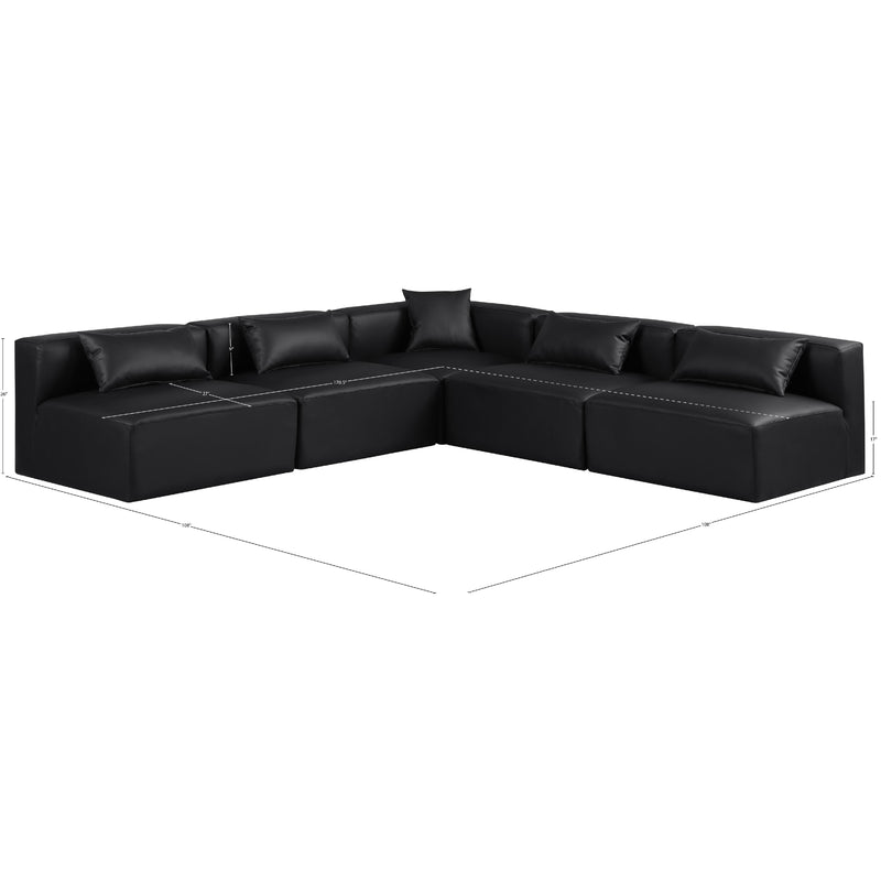 Meridian Cube Black Vegan Leather Modular Sectional IMAGE 10