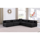 Meridian Cube Black Vegan Leather Modular Sectional IMAGE 2
