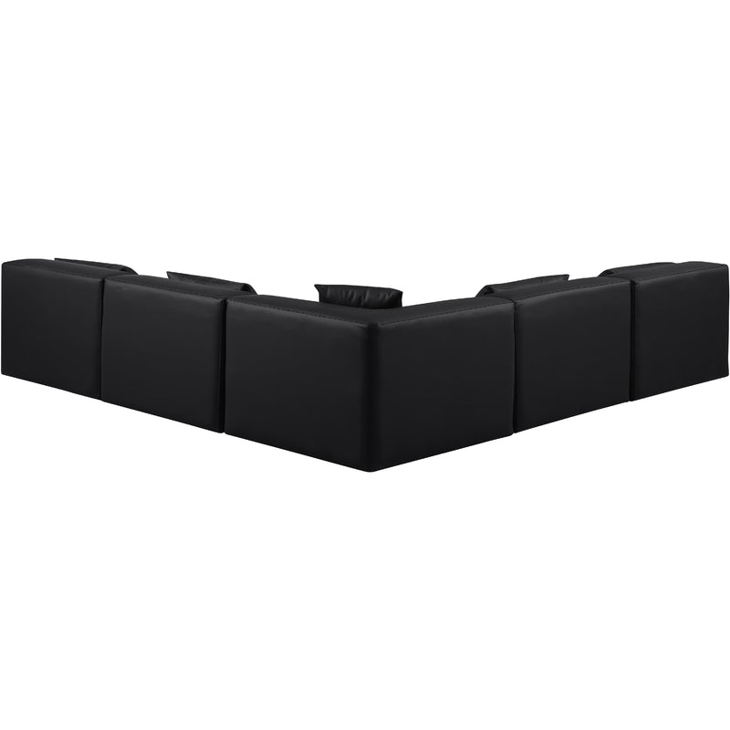 Meridian Cube Black Vegan Leather Modular Sectional IMAGE 3