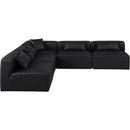 Meridian Cube Black Vegan Leather Modular Sectional IMAGE 4
