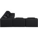 Meridian Cube Black Vegan Leather Modular Sectional IMAGE 5