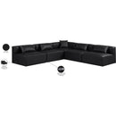 Meridian Cube Black Vegan Leather Modular Sectional IMAGE 9