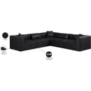 Meridian Cube Black Vegan Leather Modular Sectional IMAGE 10