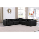 Meridian Cube Black Vegan Leather Modular Sectional IMAGE 2