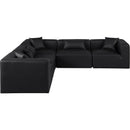 Meridian Cube Black Vegan Leather Modular Sectional IMAGE 4