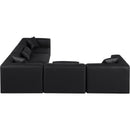 Meridian Cube Black Vegan Leather Modular Sectional IMAGE 5