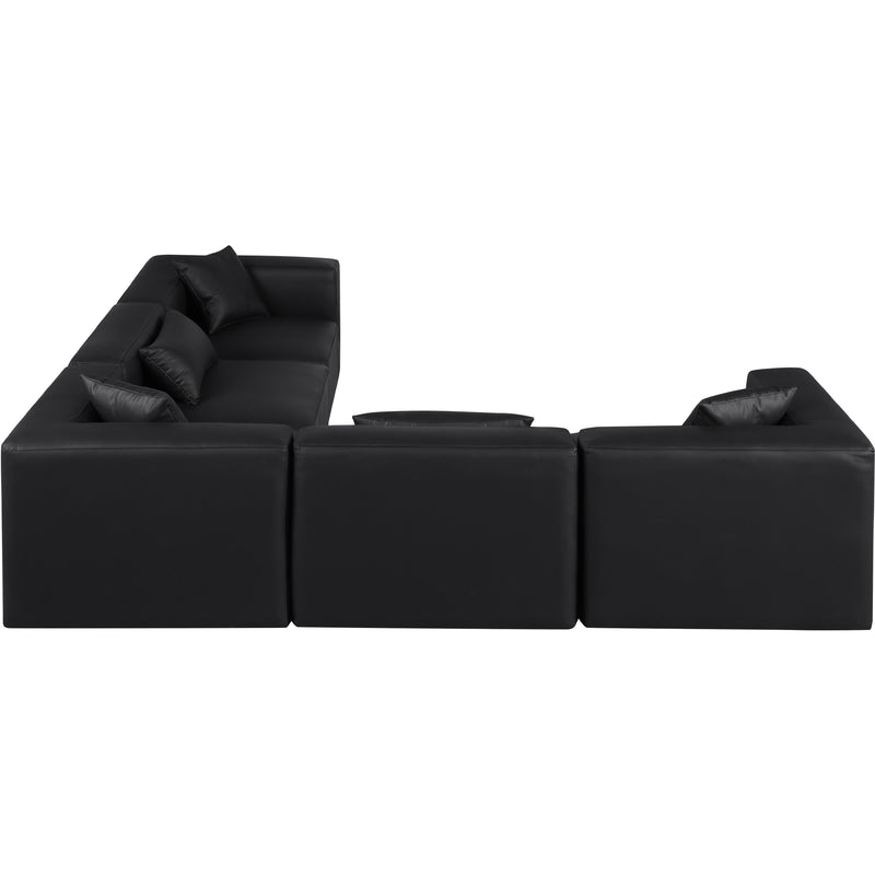 Meridian Cube Black Vegan Leather Modular Sectional IMAGE 5