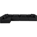 Meridian Cube Black Vegan Leather Modular Sectional IMAGE 4