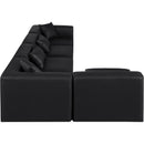 Meridian Cube Black Vegan Leather Modular Sectional IMAGE 5
