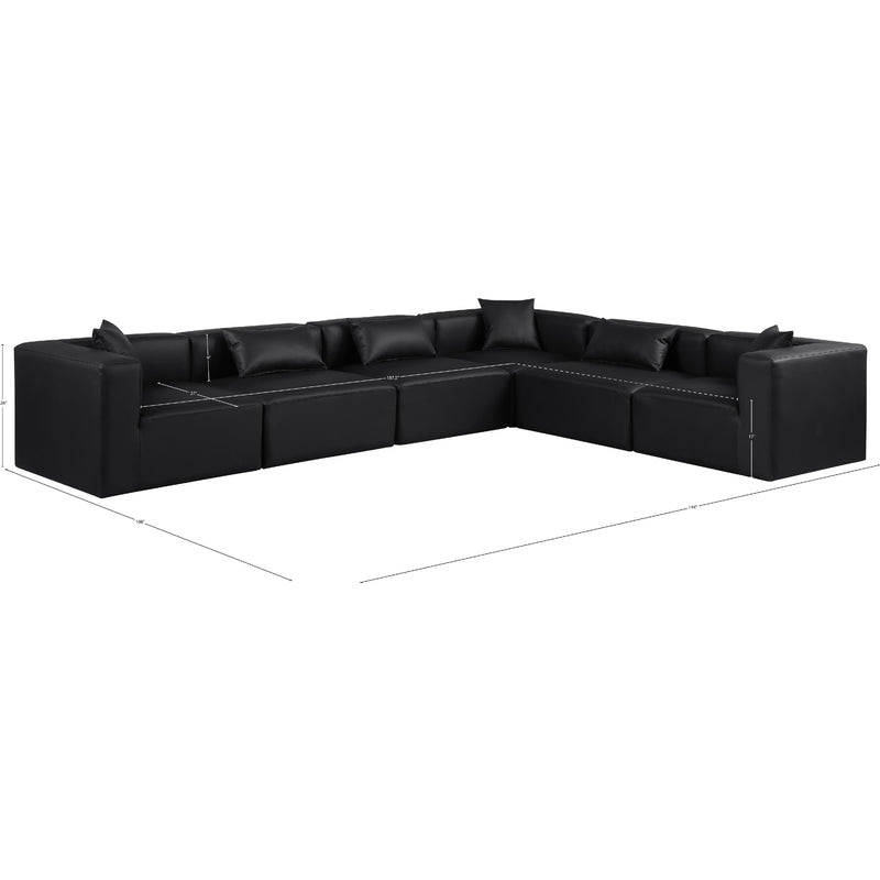 Meridian Cube Black Vegan Leather Modular Sectional IMAGE 11