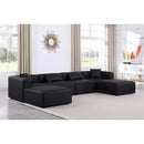 Meridian Cube Black Vegan Leather Modular Sectional IMAGE 2