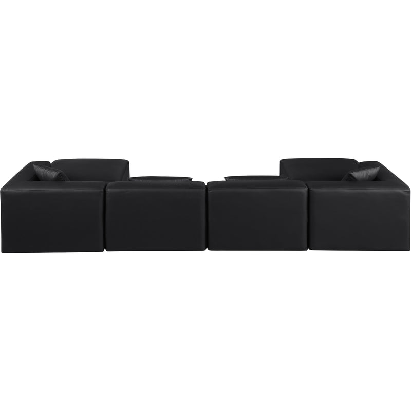 Meridian Cube Black Vegan Leather Modular Sectional IMAGE 3