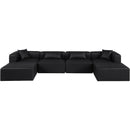 Meridian Cube Black Vegan Leather Modular Sectional IMAGE 4