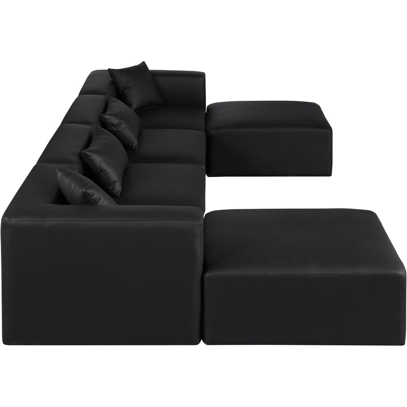 Meridian Cube Black Vegan Leather Modular Sectional IMAGE 5