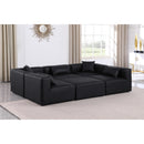 Meridian Cube Black Vegan Leather Modular Sectional IMAGE 2