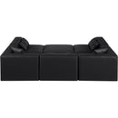 Meridian Cube Black Vegan Leather Modular Sectional IMAGE 3
