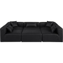 Meridian Cube Black Vegan Leather Modular Sectional IMAGE 4