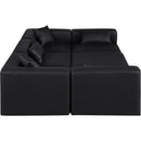 Meridian Cube Black Vegan Leather Modular Sectional IMAGE 5