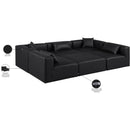 Meridian Cube Black Vegan Leather Modular Sectional IMAGE 8
