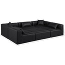 Meridian Cube Black Vegan Leather Modular Sectional IMAGE 9