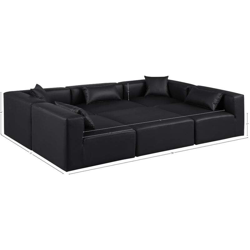 Meridian Cube Black Vegan Leather Modular Sectional IMAGE 9
