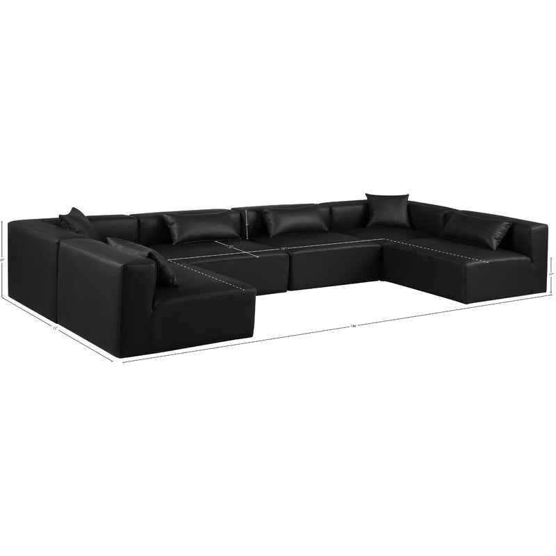 Meridian Cube Black Vegan Leather Modular Sectional IMAGE 10