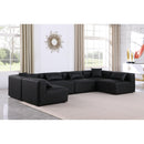 Meridian Cube Black Vegan Leather Modular Sectional IMAGE 2
