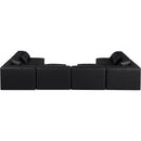 Meridian Cube Black Vegan Leather Modular Sectional IMAGE 3