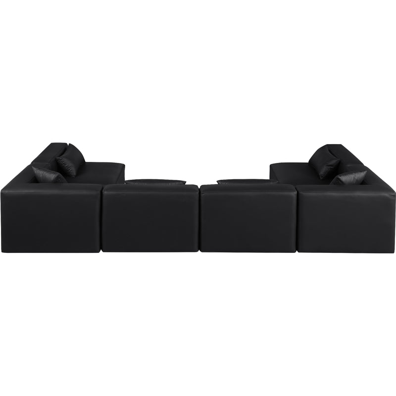Meridian Cube Black Vegan Leather Modular Sectional IMAGE 3