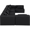Meridian Cube Black Vegan Leather Modular Sectional IMAGE 5