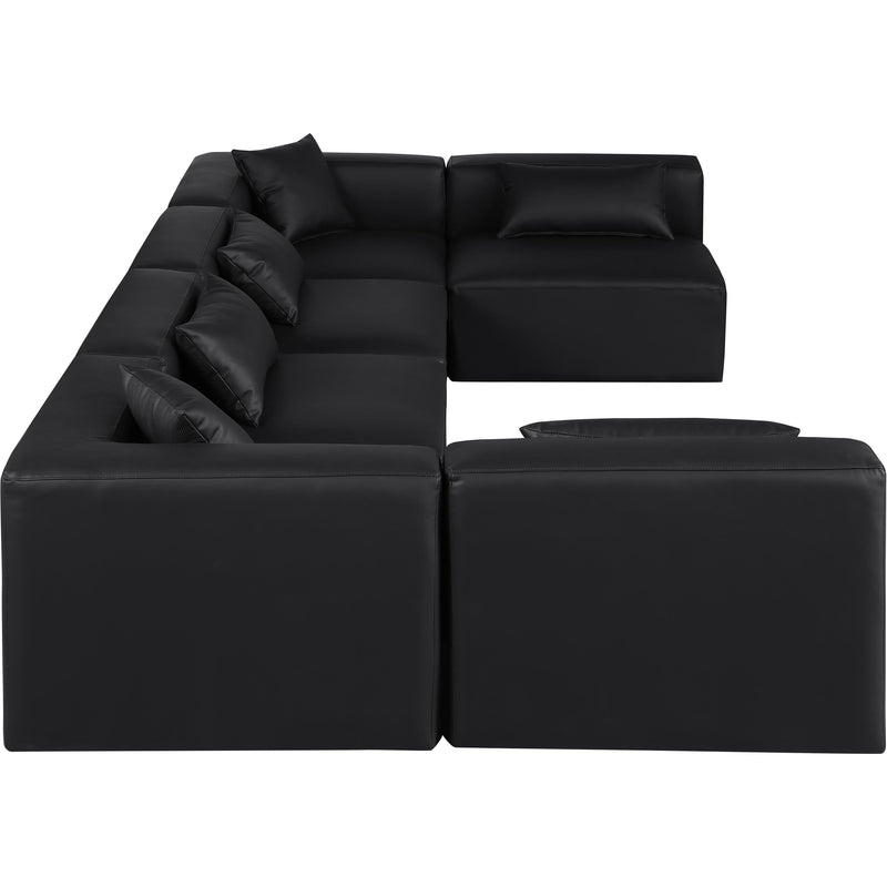 Meridian Cube Black Vegan Leather Modular Sectional IMAGE 5